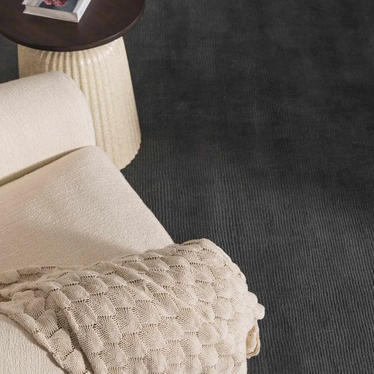 Brockton Solid Night Blue Wool Rug by Boutique Rugs