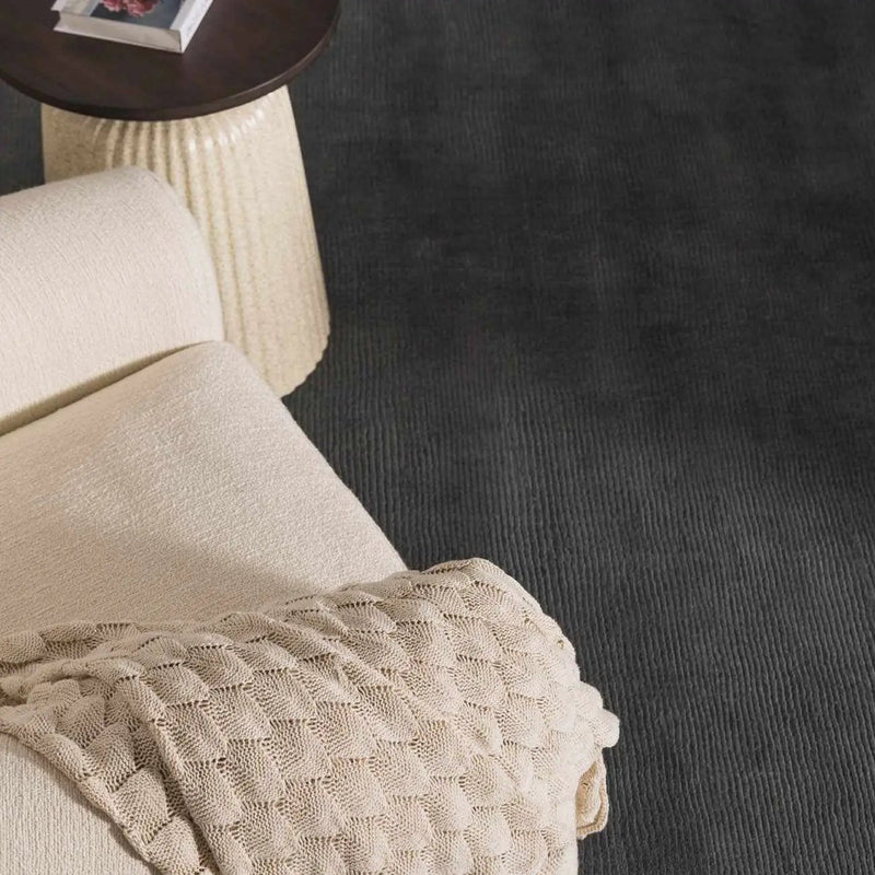 Brockton Solid Night Blue Wool Rug by Boutique Rugs