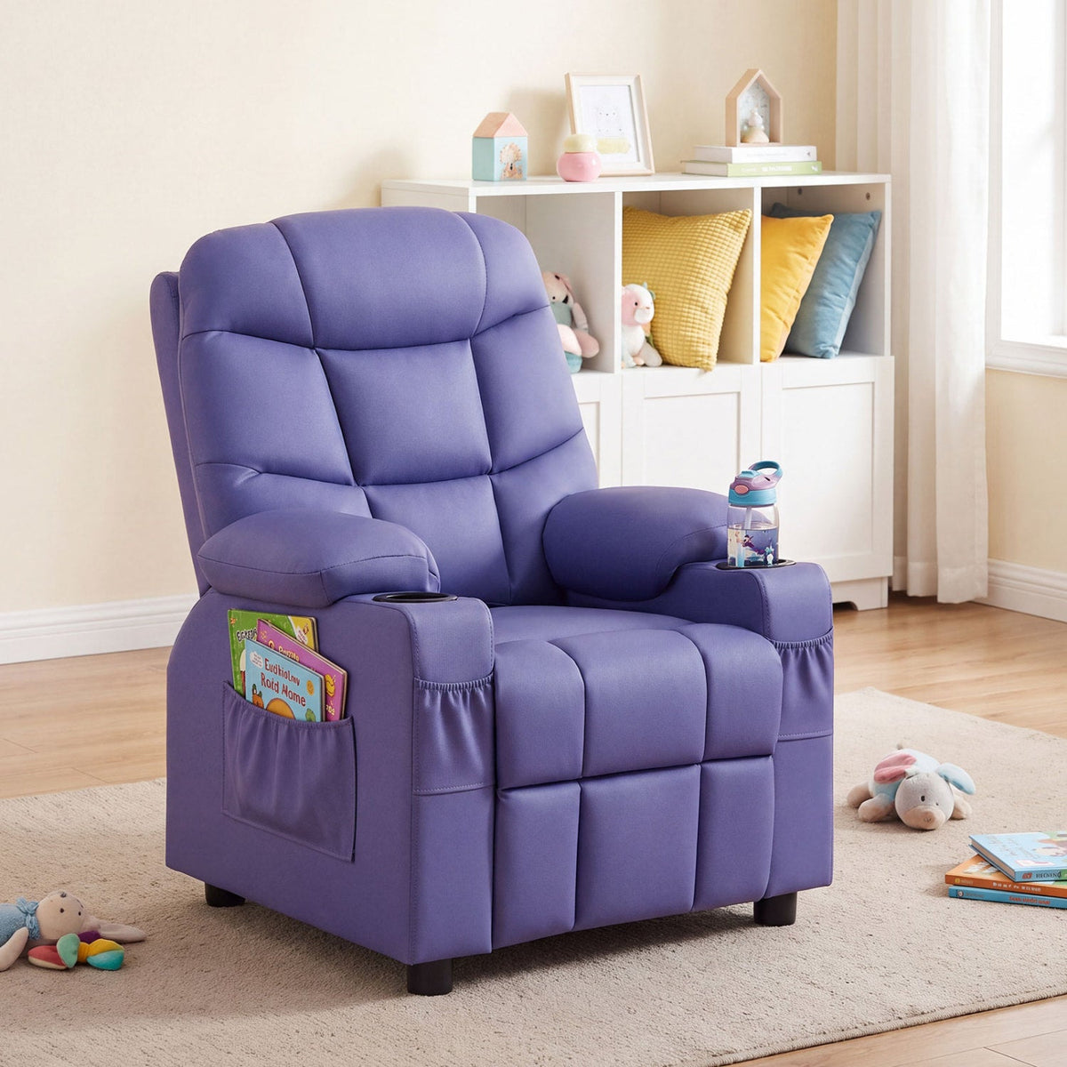 Kids Recliner Chair with Cup Holder and Footrest for Children, photo 18 of 18
