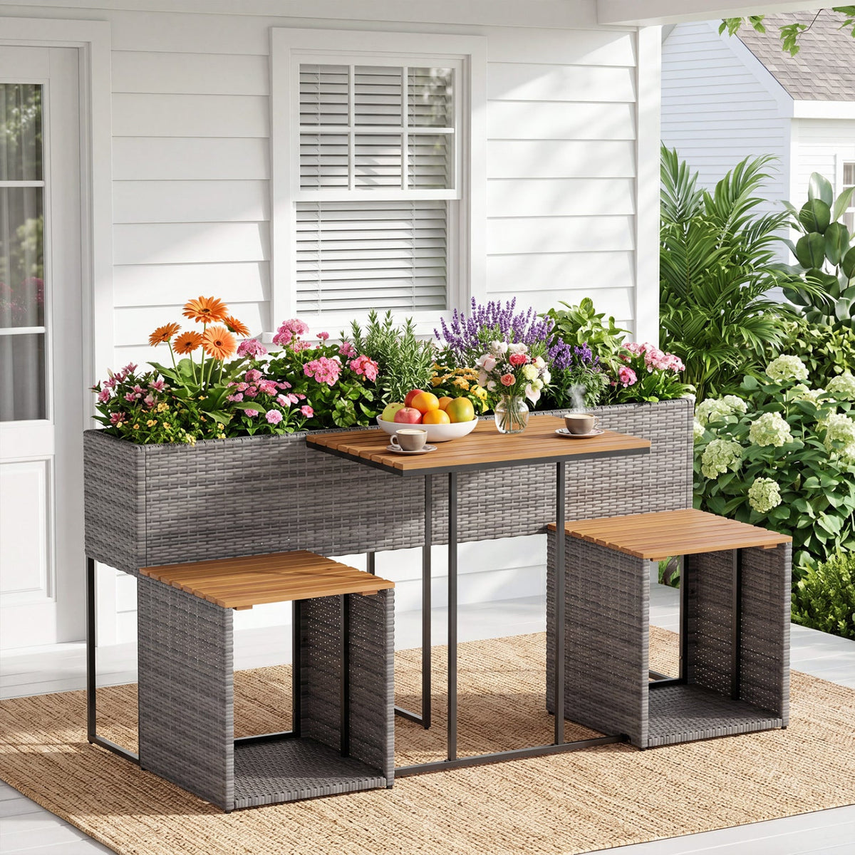 Patio Furniture Set with Raised Garden Bed for Porch and Yard, photo 10 of 10