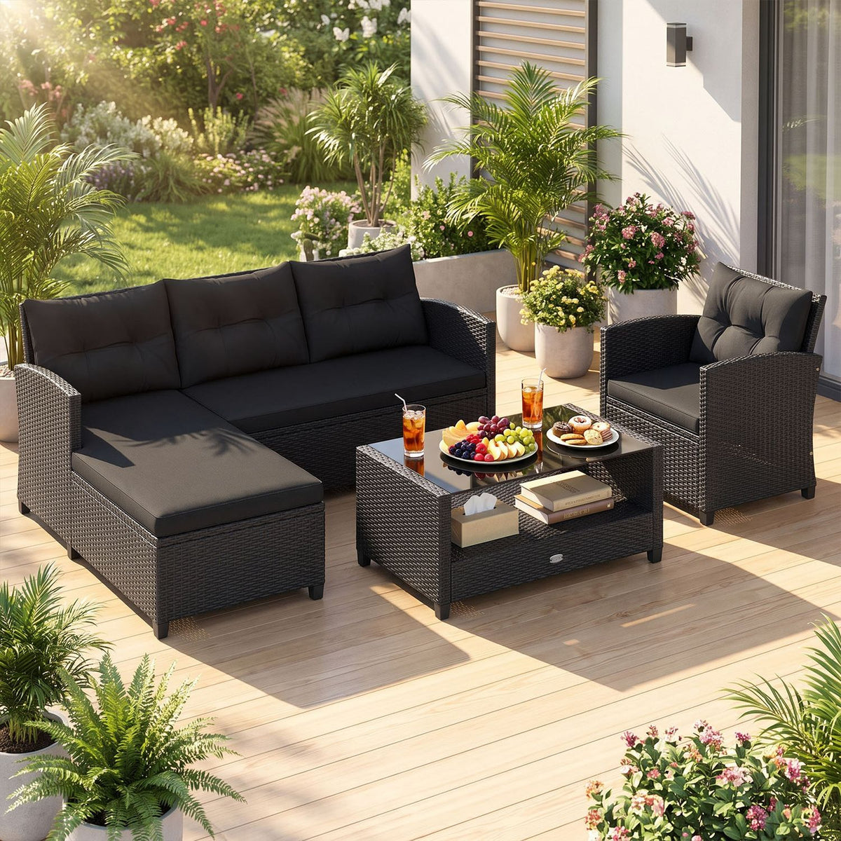 4 Pieces Patio Rattan, photo 12 of 12