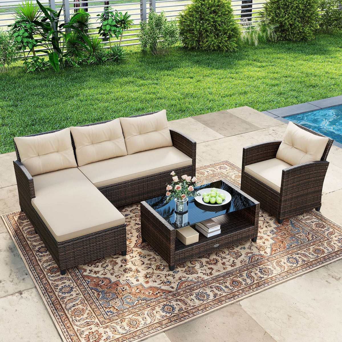 4 Pieces Patio Rattan, photo 11 of 12