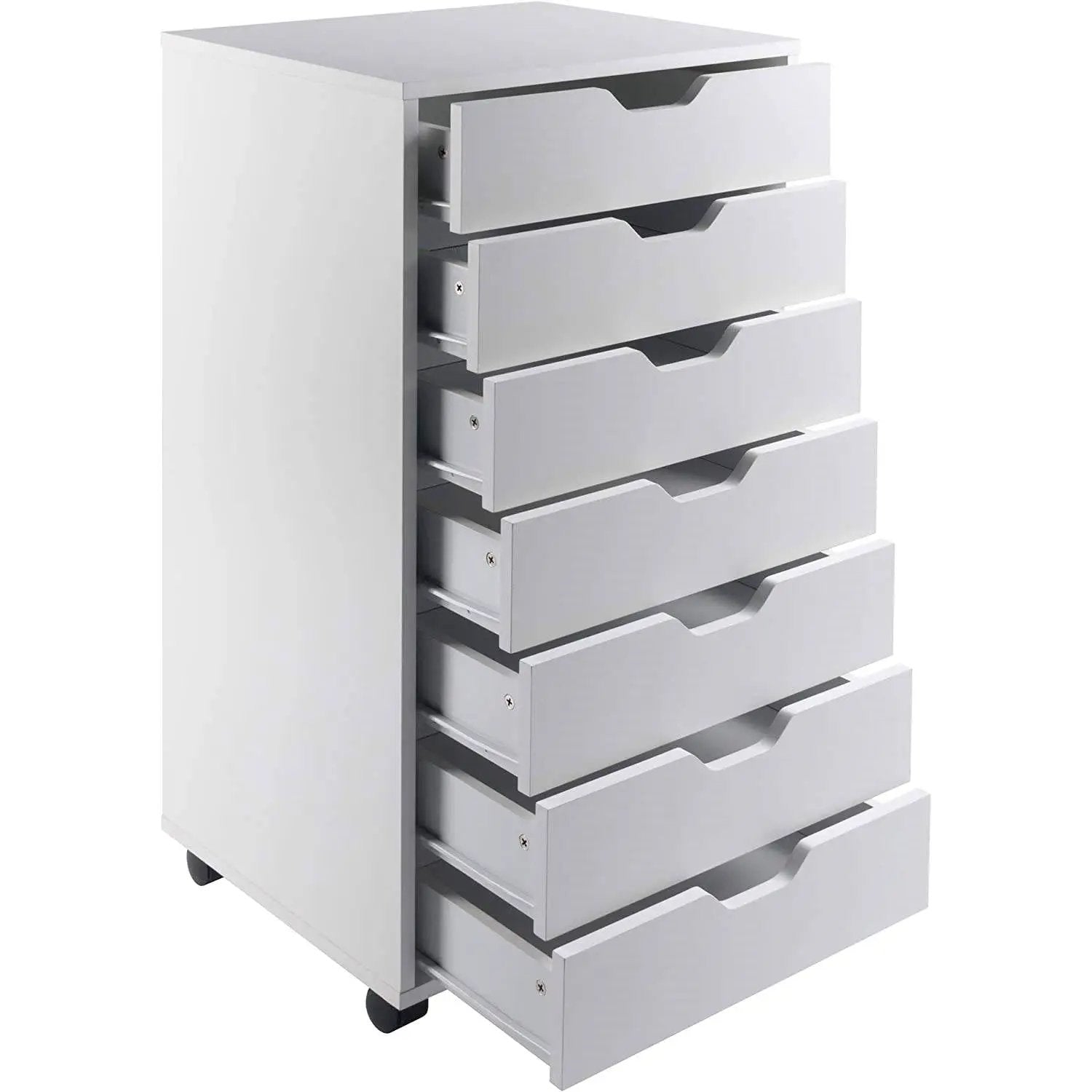 Modern Scandinavian Style 7-Drawer Storage Cabinet Chest in White Finish by HomePacific