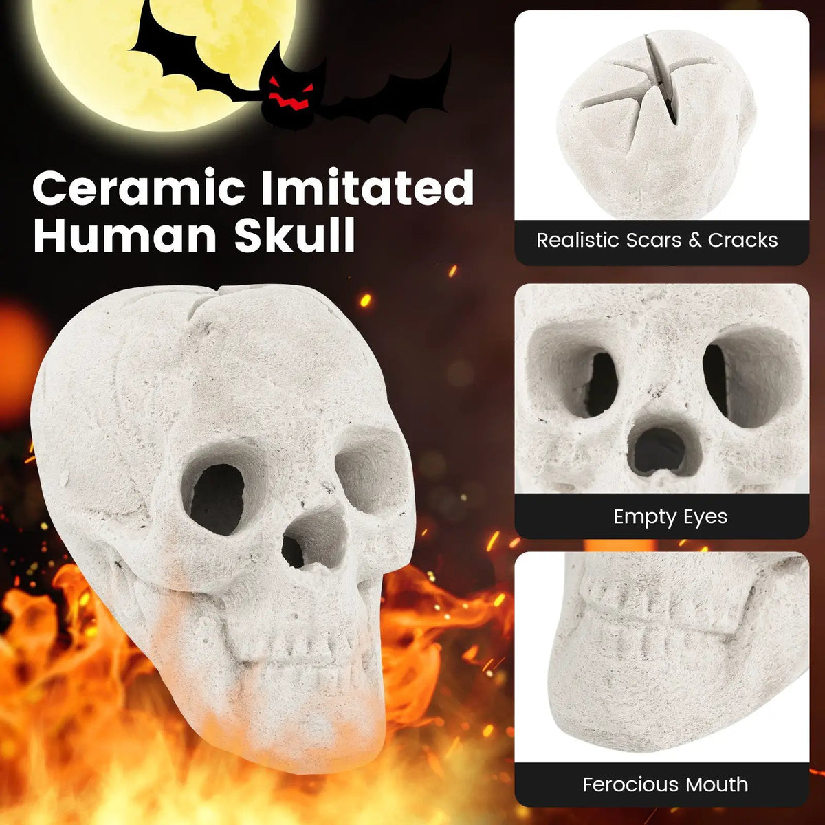 Halloween Fire Pit Skull Halloween Decoration by DirectDeals