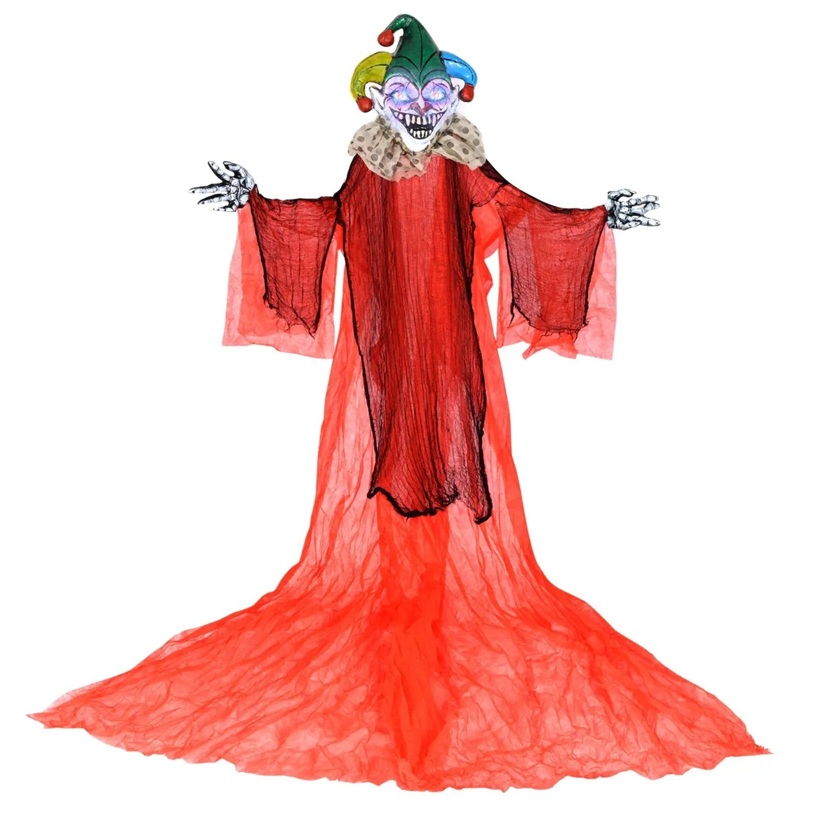 Halloween Hanging Clown with Wings and Lighted Colorful Eyes by DirectDeals