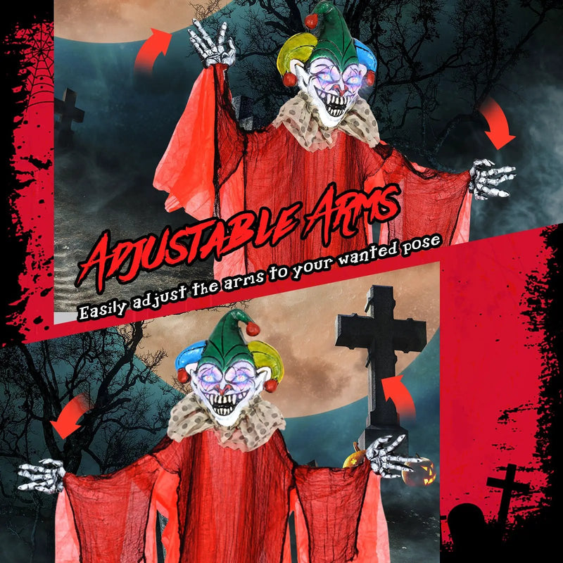 Halloween Hanging Clown with Wings and Lighted Colorful Eyes by DirectDeals
