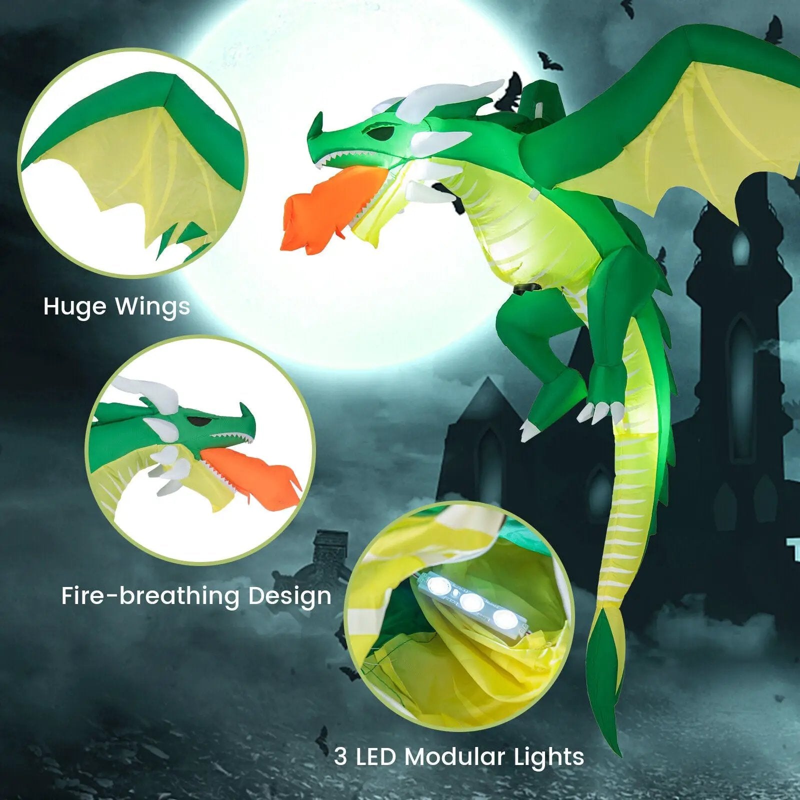5 Feet Hanging Halloween Inflatable Dragon by DirectDeals
