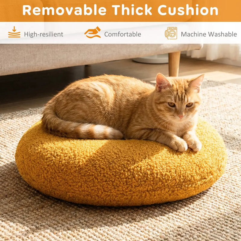Hamburger Cat Nest with Chicken Drumstick Toy and Removable Cushion for Indoor Cats by DirectDeals
