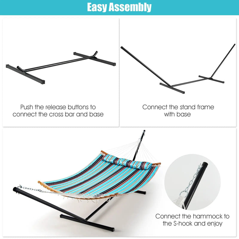 2-Person Heavy-Duty Hammock Stand with Storage Bag by DirectDeals