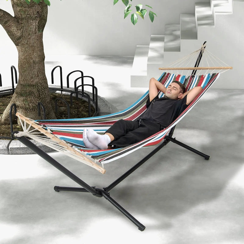 Hammock with Stand and Carrying Case-Multicolor by DirectDeals