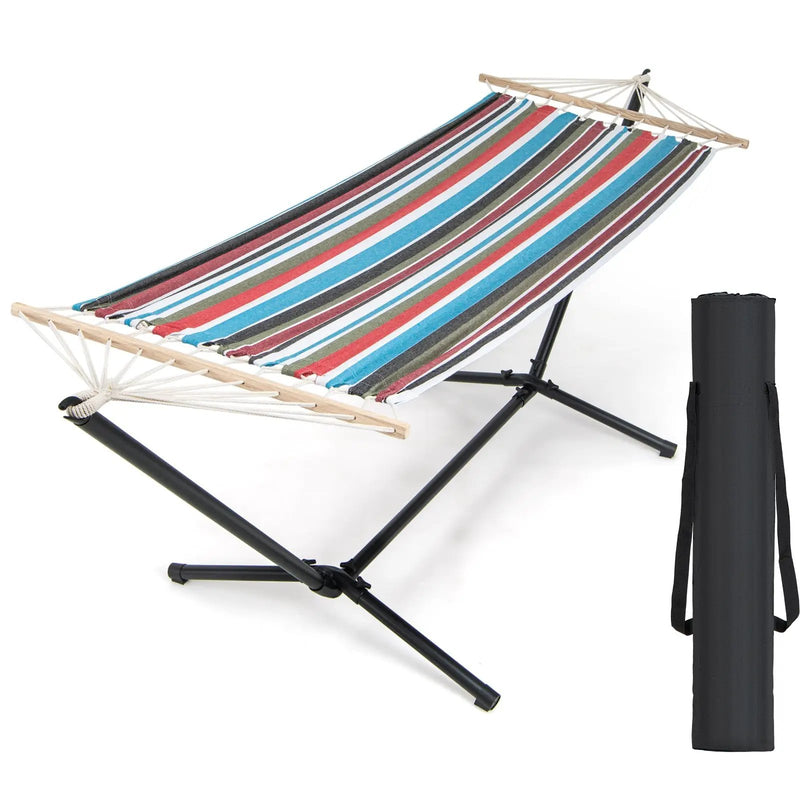 Hammock with Stand and Carrying Case-Multicolor by DirectDeals
