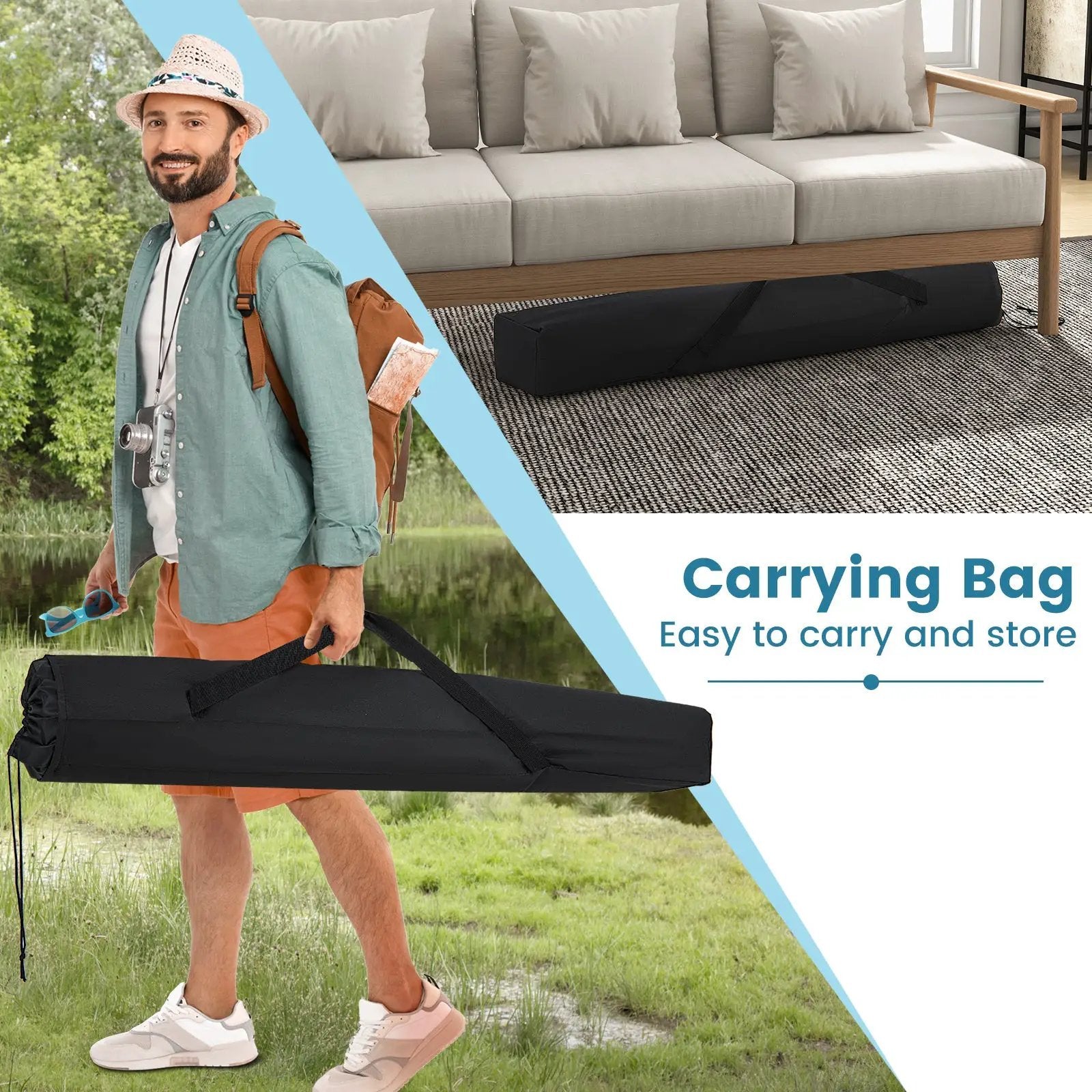 Hammock with Stand and Carrying Case-Multicolor by DirectDeals