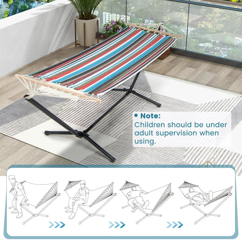 Hammock with Stand and Carrying Case-Multicolor by DirectDeals