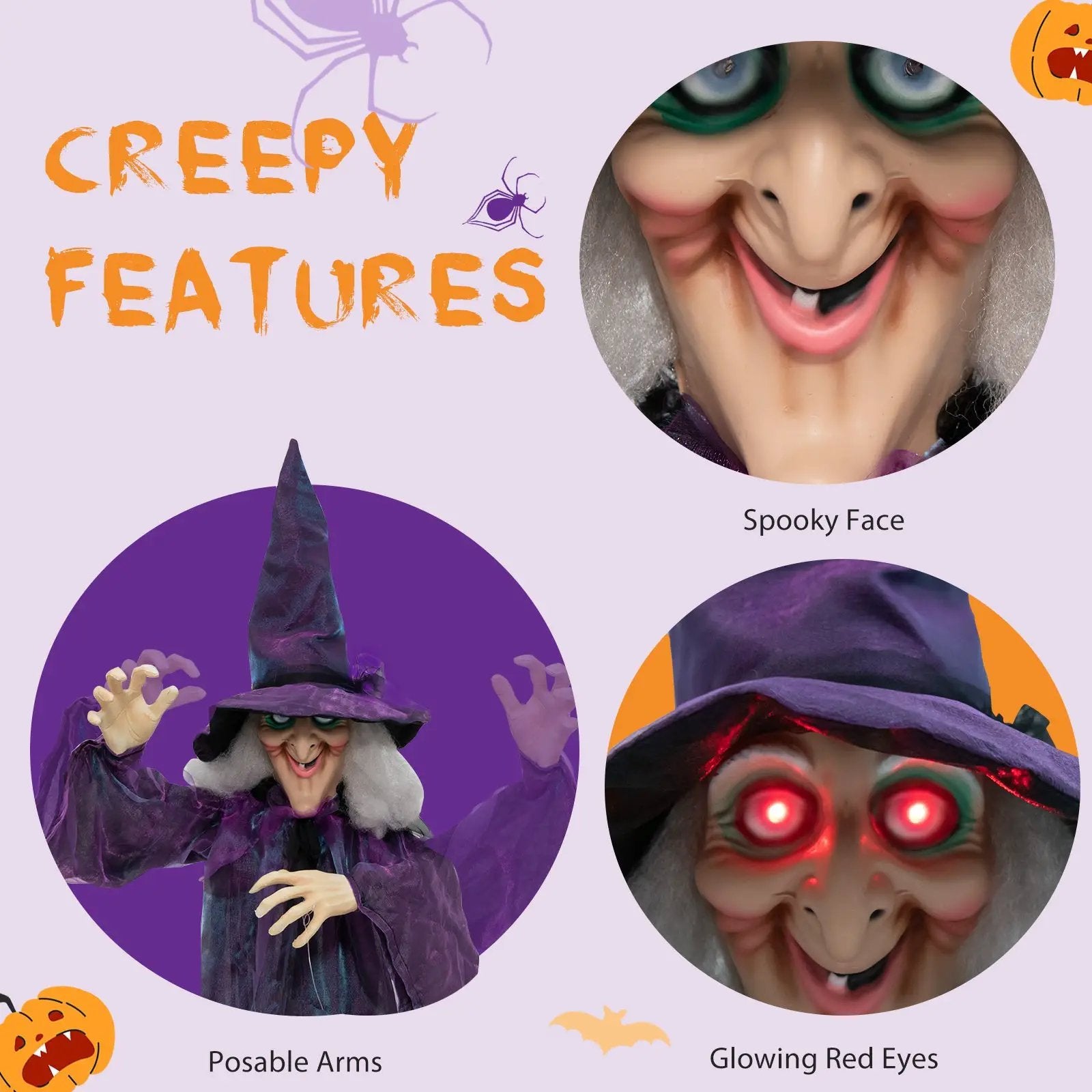 Hanging Halloween Decoration with Pre-Recorded Phrases by DirectDeals