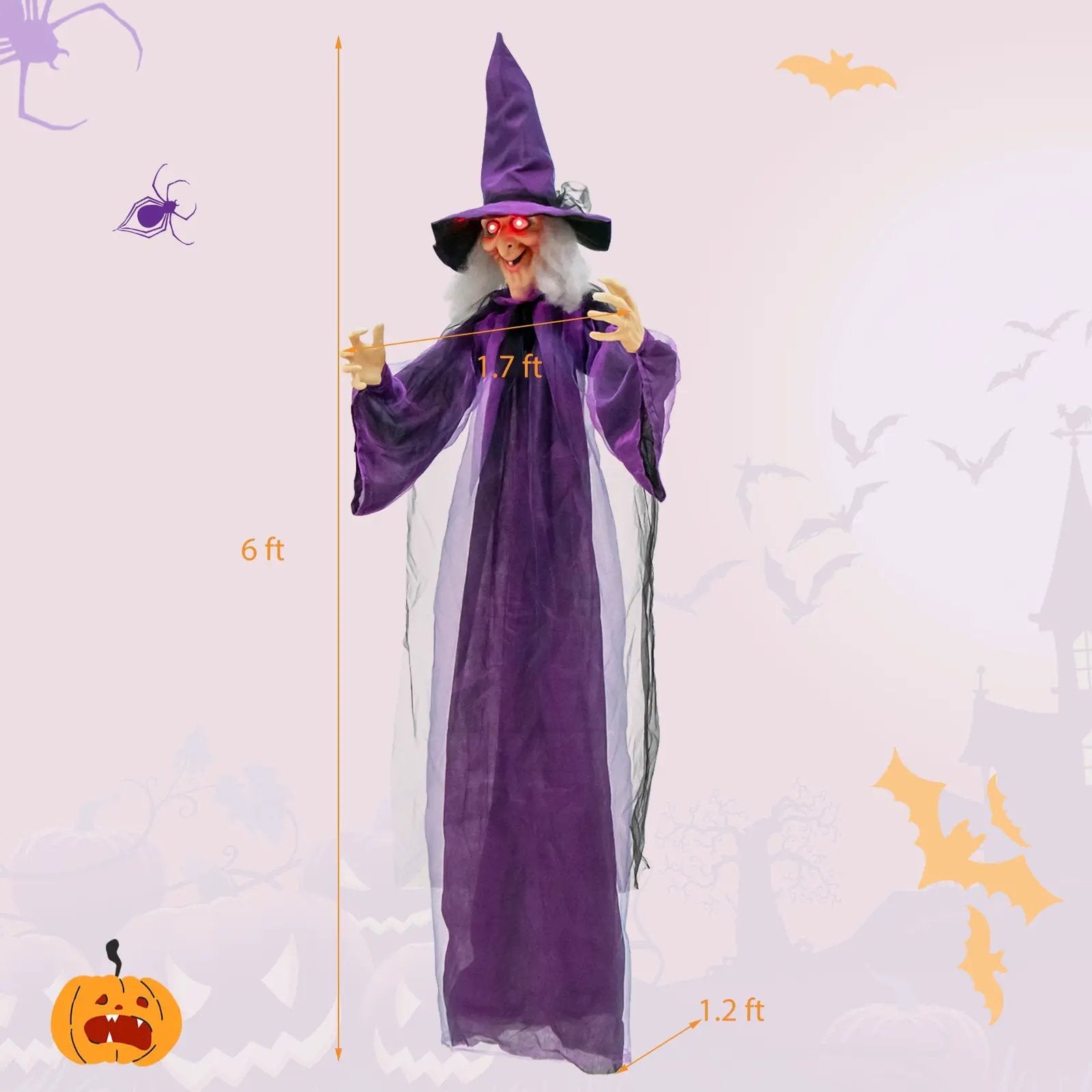 Hanging Halloween Decoration with Pre-Recorded Phrases by DirectDeals
