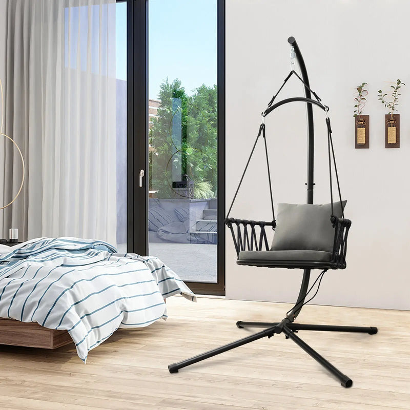 Hanging Swing Chair with Stand-Gray by DirectDeals