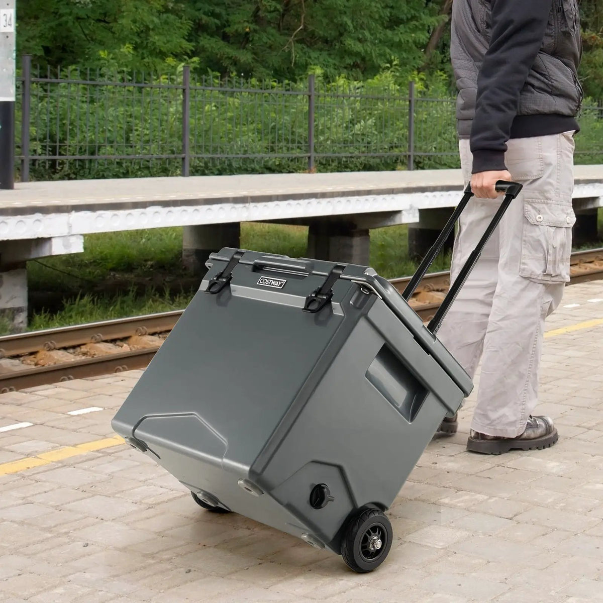 42 Quart Hard Cooler with Wheels and Handle by DirectDeals