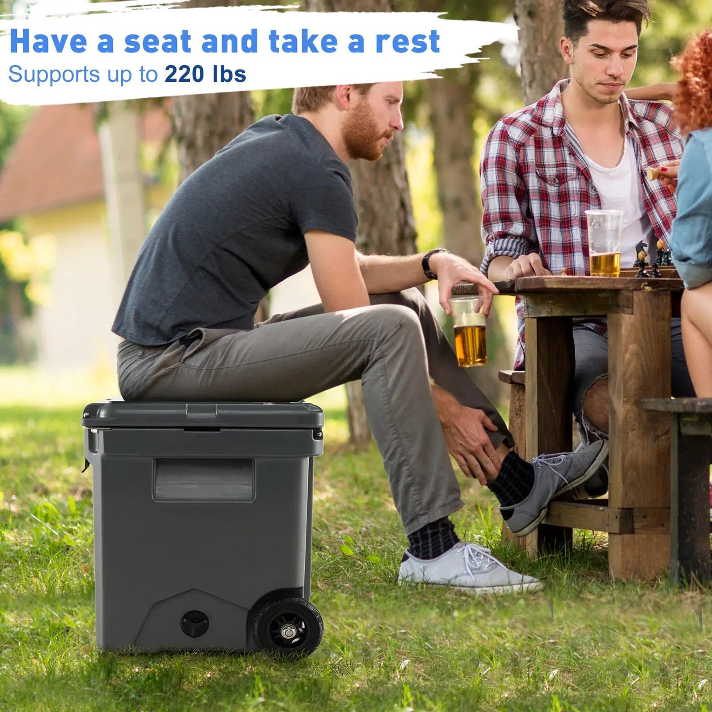 42 Quart Hard Cooler with Wheels and Handle by DirectDeals