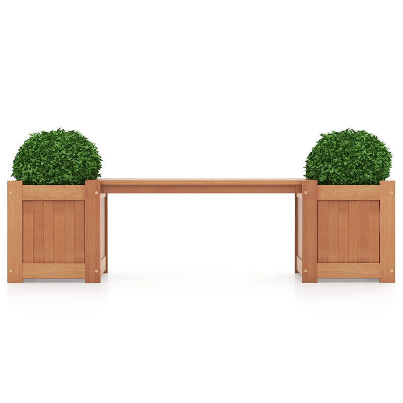 Wood Planter Box with Bench for Garden Yard Balcony by DirectDeals