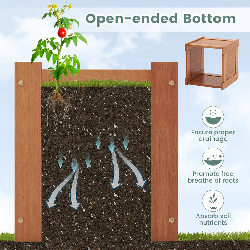 Wood Planter Box with Bench for Garden Yard Balcony by DirectDeals