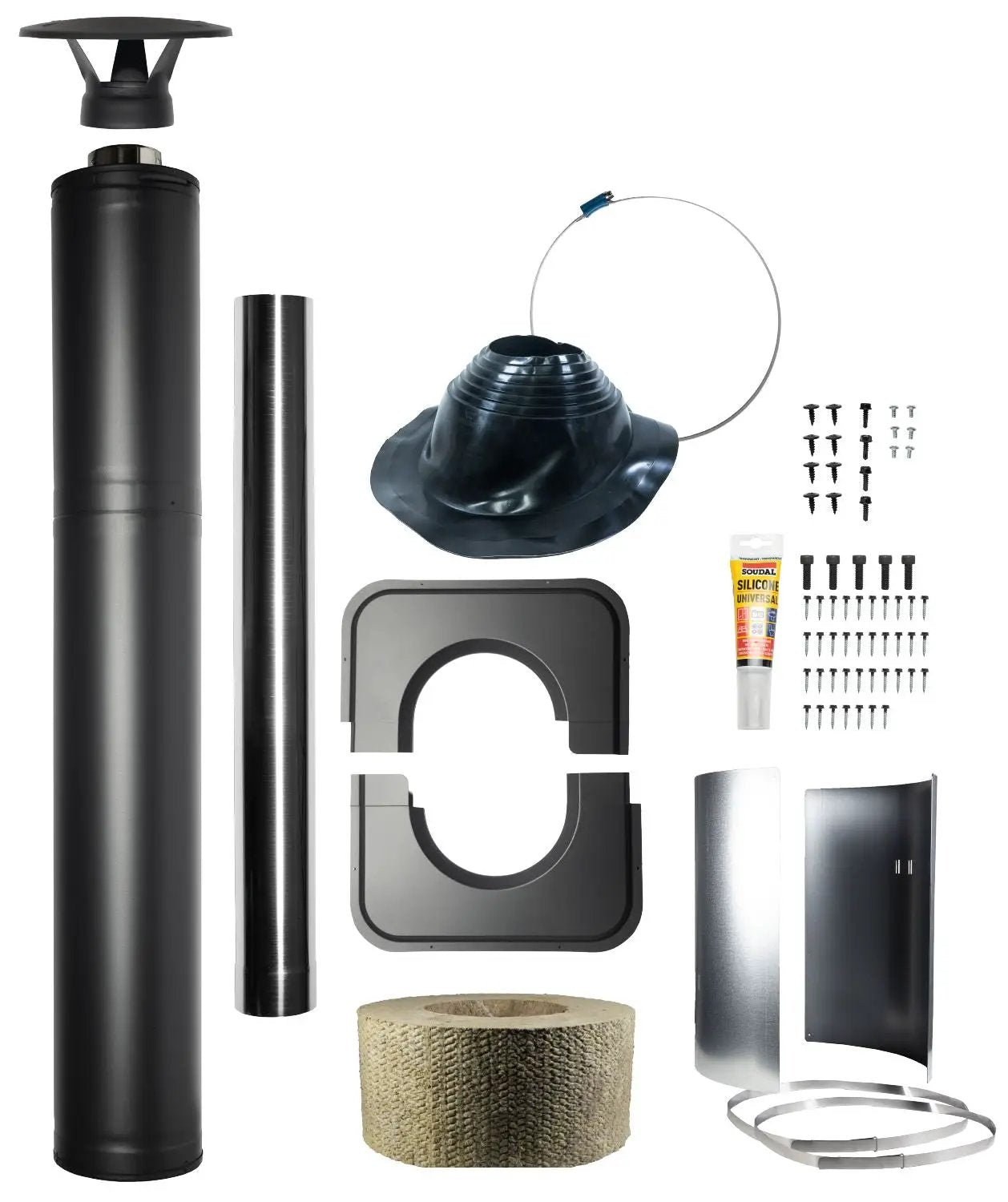 Harvia Steel Chimney WHP1500M Black - Finnish Sauna Builders by Finnish Sauna Builders