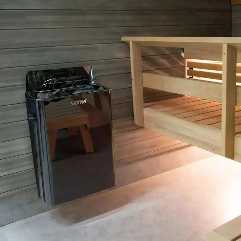 Harvia Wall Sauna Heater 8KW with Built-In Controls - Finnish Sauna Builders by Finnish Sauna Builders