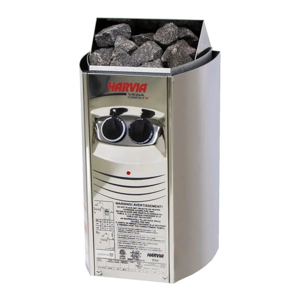 Harvia Vega Compact 3500 3.5KW Sauna Heater with Built-in Control - Finnish Sauna Builders by Finnish Sauna Builders