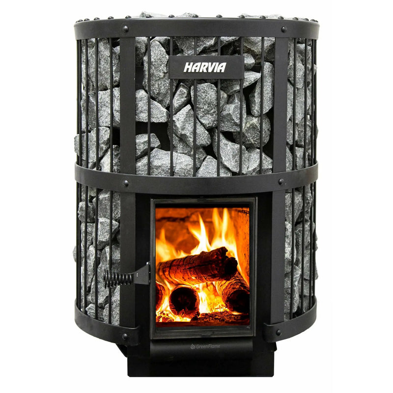 Harvia Legend 240 Greenflame Wood Burning Sauna Stove - Finnish Sauna Builders by Finnish Sauna Builders