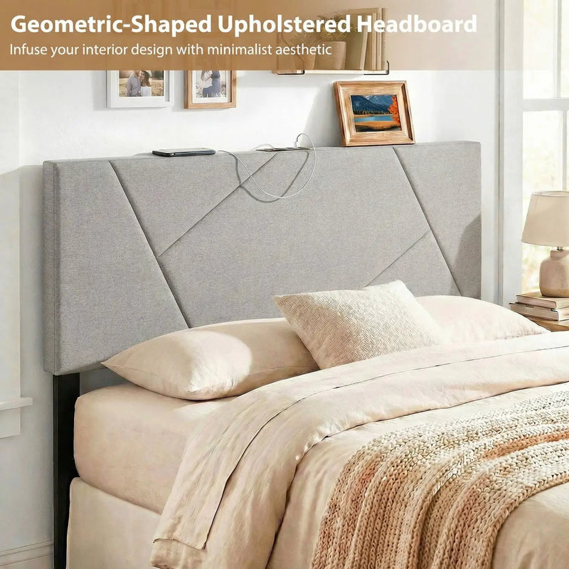 Headboard for Full Size Bed and Queen Geometric Upholstered Head Board by DirectDeals