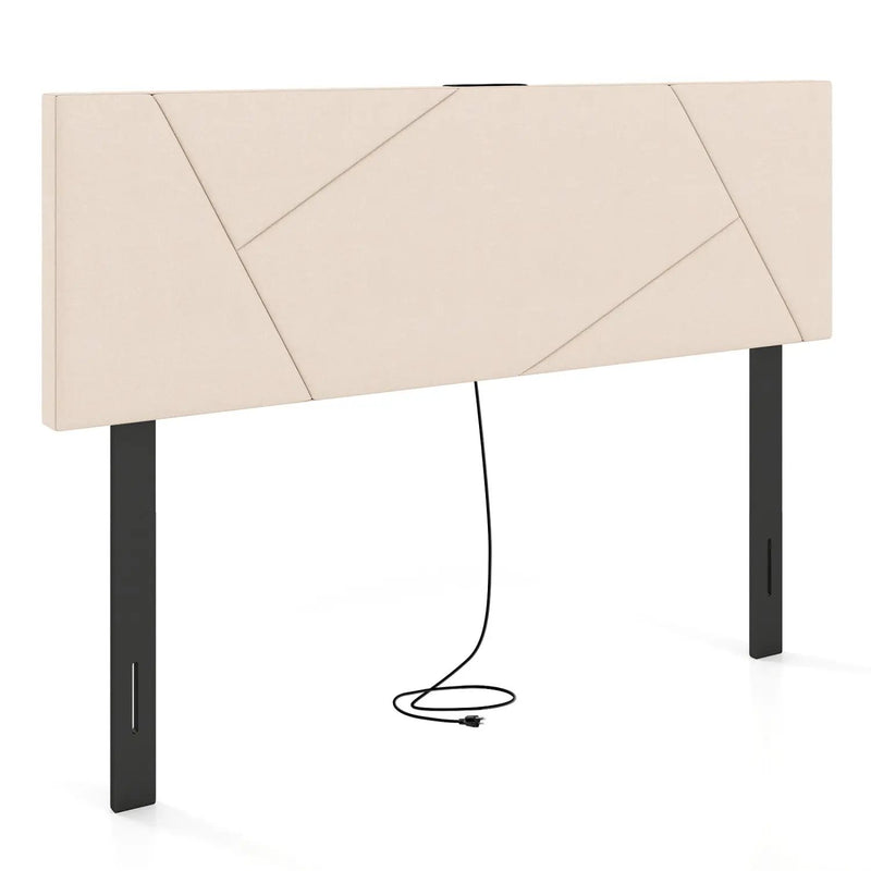 Headboard for Full Size Bed and Queen Geometric Upholstered Head Board by DirectDeals