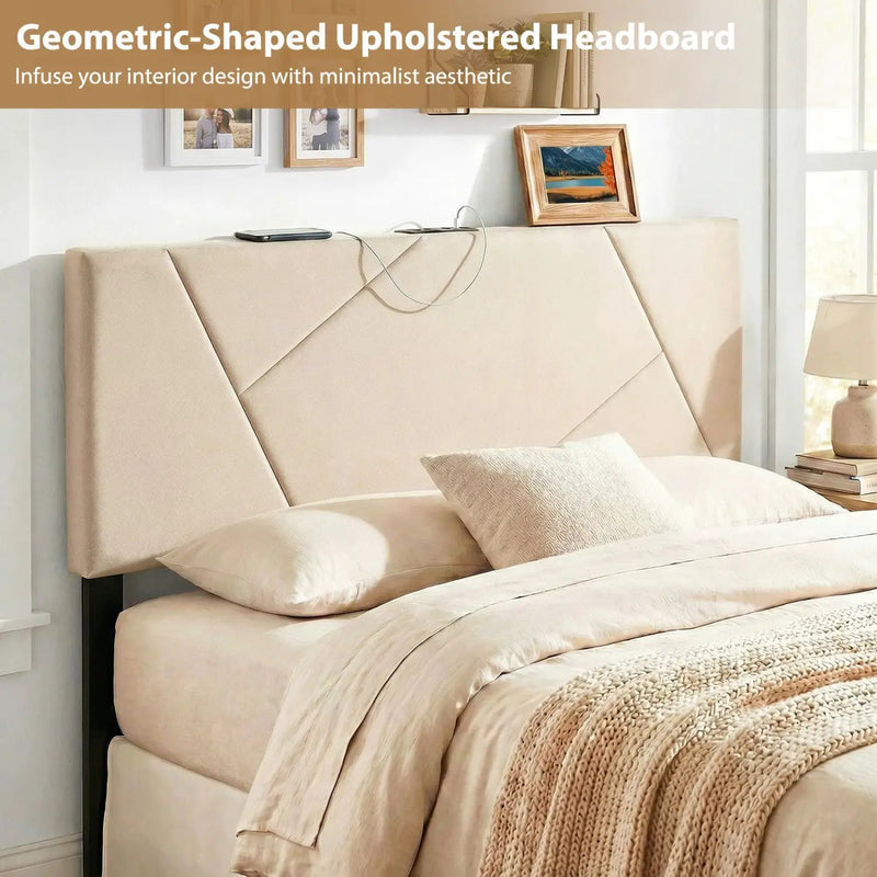 Headboard for Full Size Bed and Queen Geometric Upholstered Head Board by DirectDeals