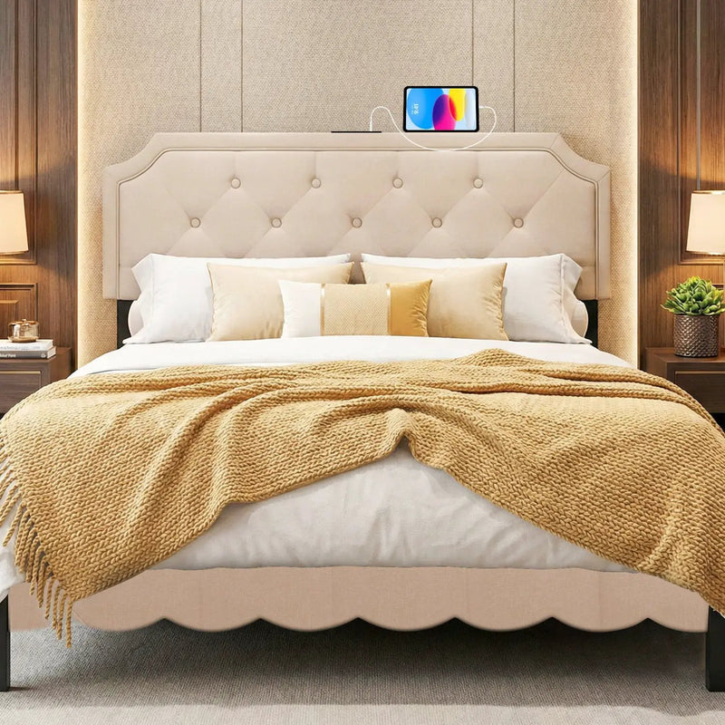 Headboard for Queen and Full Size Bed Tufted Upholstered Head Board by DirectDeals