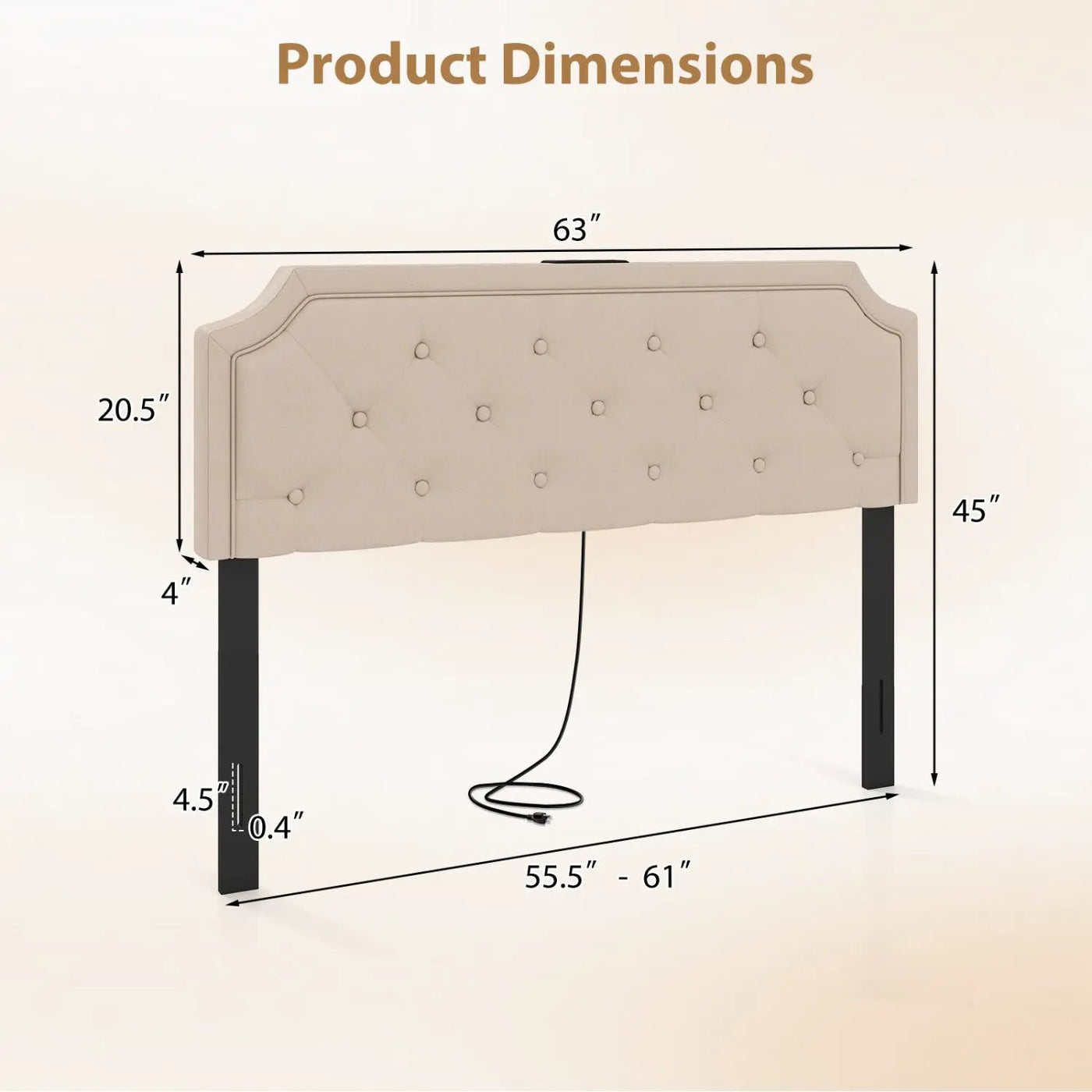 Headboard for Queen and Full Size Bed Tufted Upholstered Head Board by DirectDeals