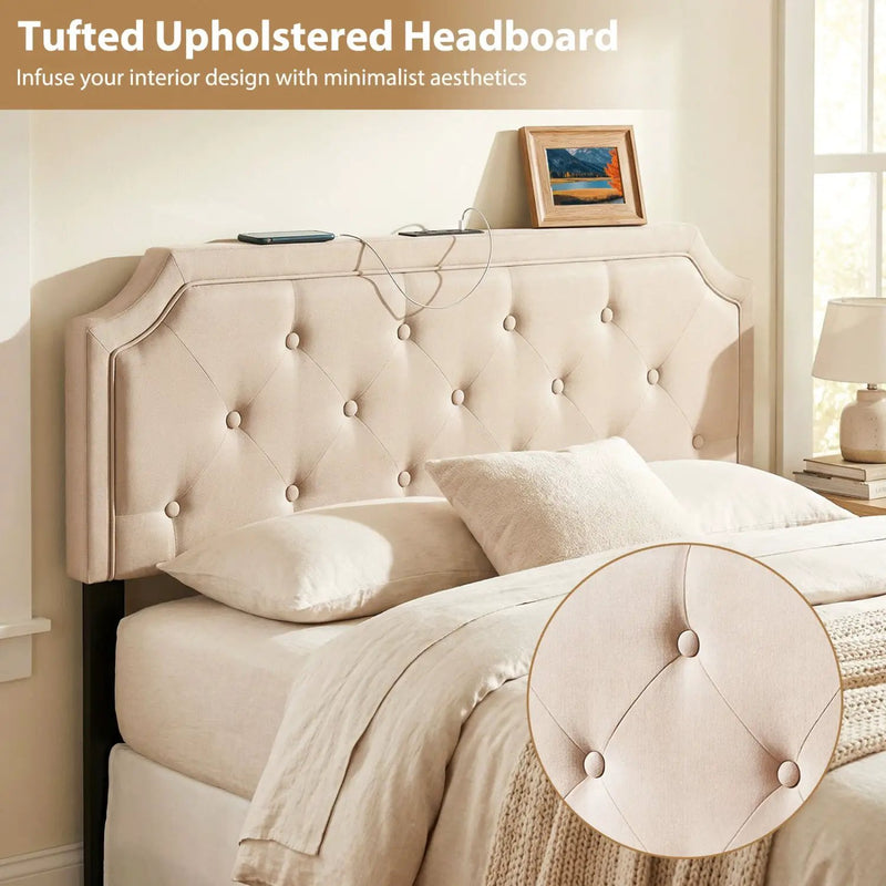 Headboard for Queen and Full Size Bed Tufted Upholstered Head Board by DirectDeals