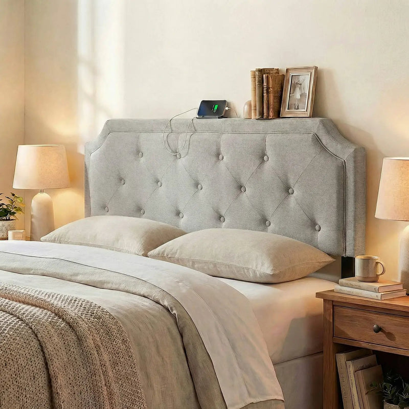 Headboard for Queen and Full Size Bed Tufted Upholstered Head Board by DirectDeals