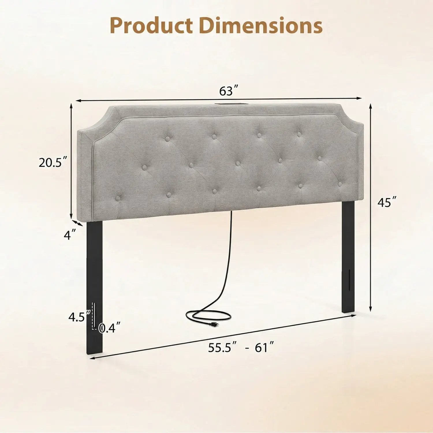 Headboard for Queen and Full Size Bed Tufted Upholstered Head Board by DirectDeals