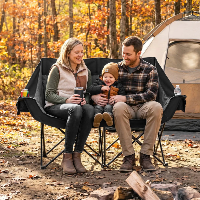 Heated Double Camping Chair with 4 Heating Zones by DirectDeals