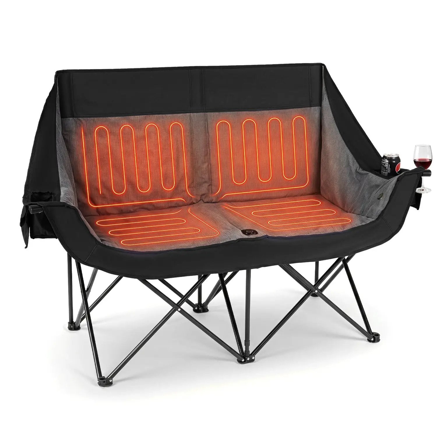 Heated Double Camping Chair with 4 Heating Zones by DirectDeals