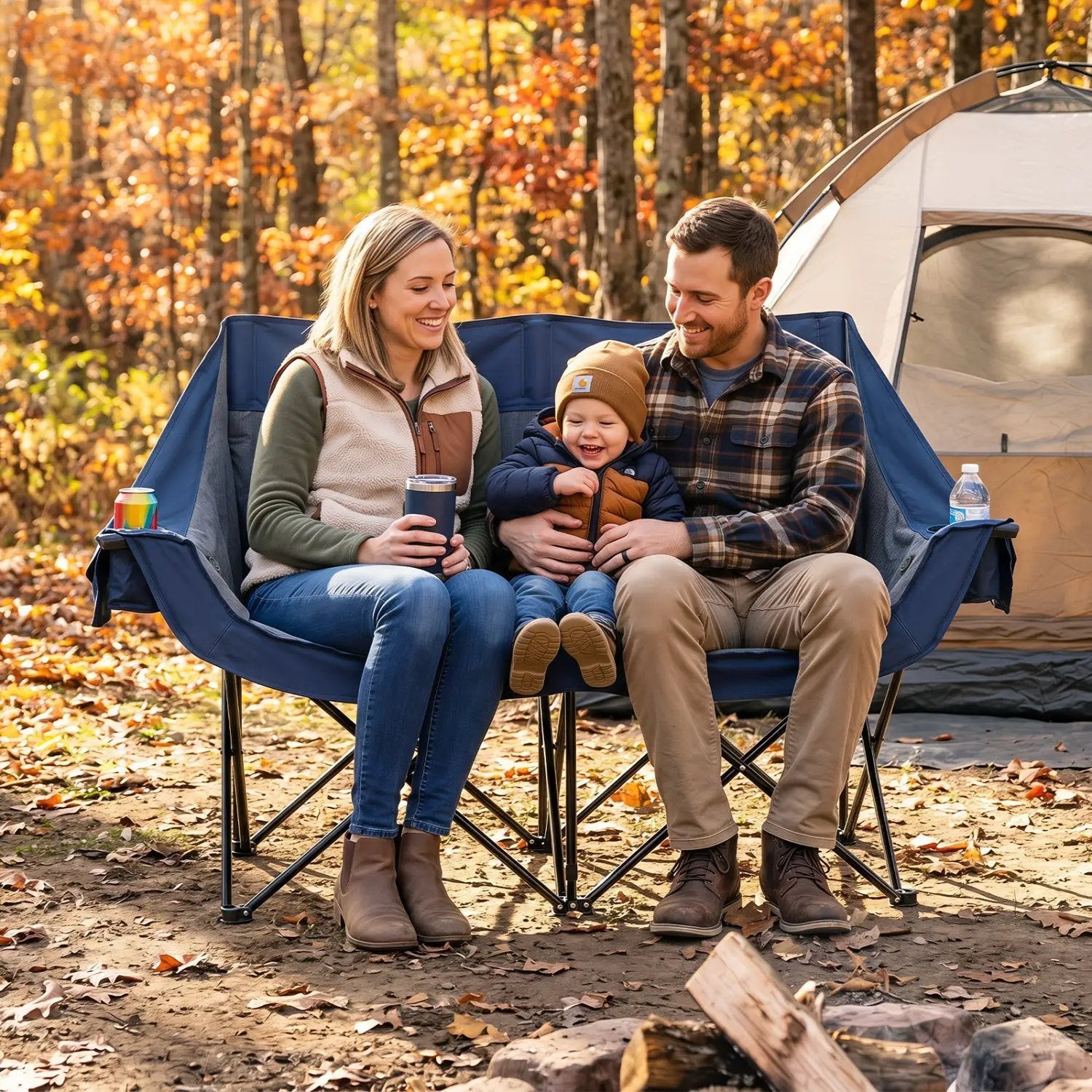 Heated Double Camping Chair with 4 Heating Zones by DirectDeals