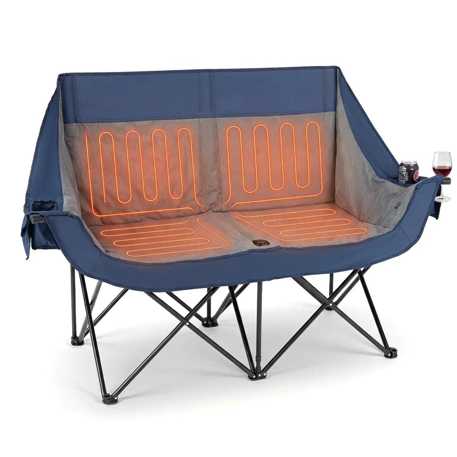 Heated Double Camping Chair with 4 Heating Zones by DirectDeals