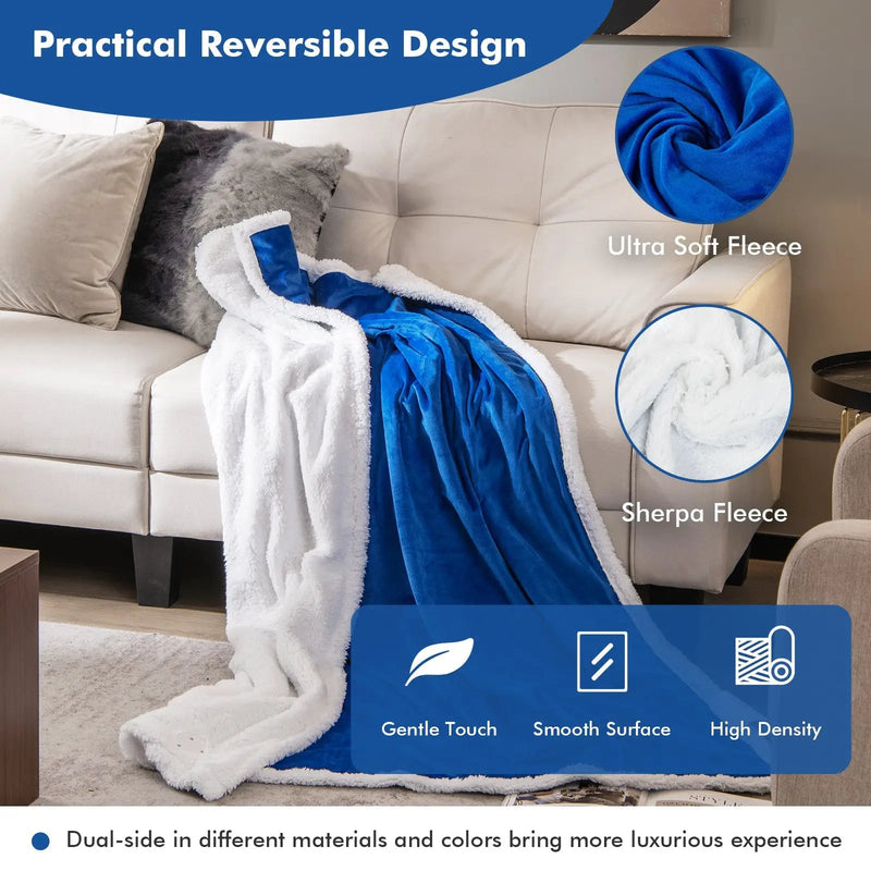 Heated Electric Blanket Throw with 10 Heat Levels by DirectDeals