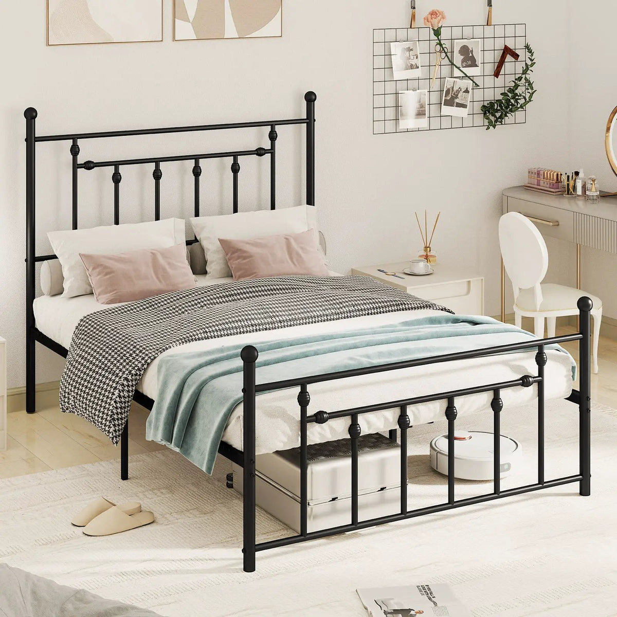 Full/Queen/Twin Size Heavy-duty Metal Bed Frame with Headboard by DirectDeals