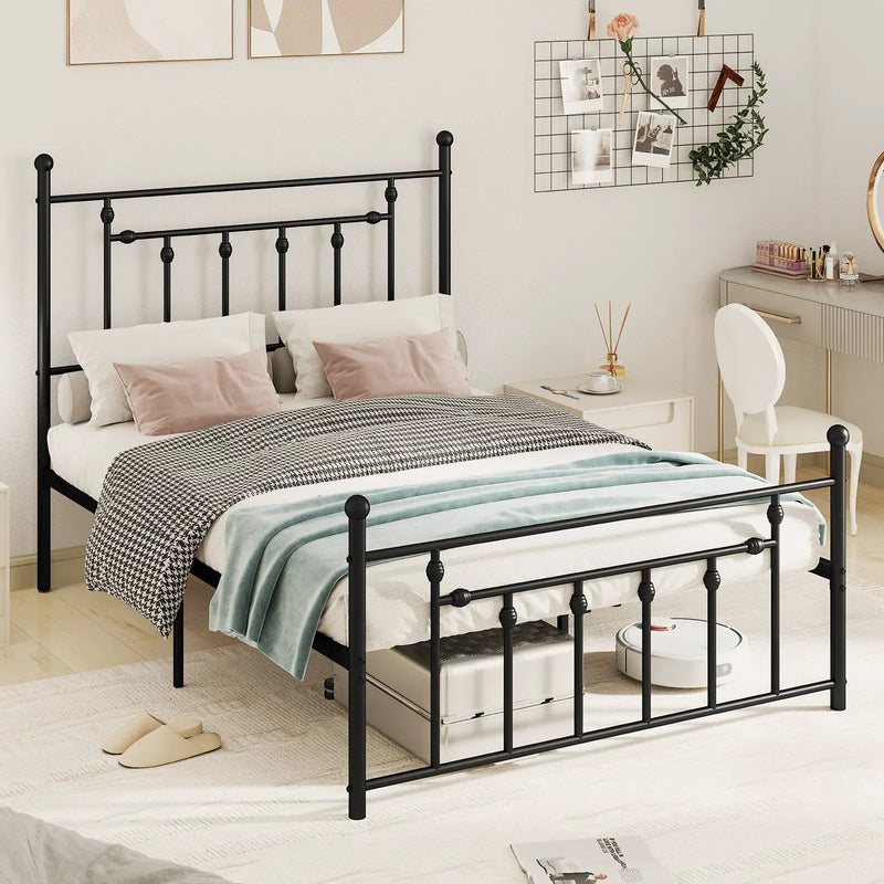 Full/Queen/Twin Size Heavy-duty Metal Bed Frame with Headboard by DirectDeals