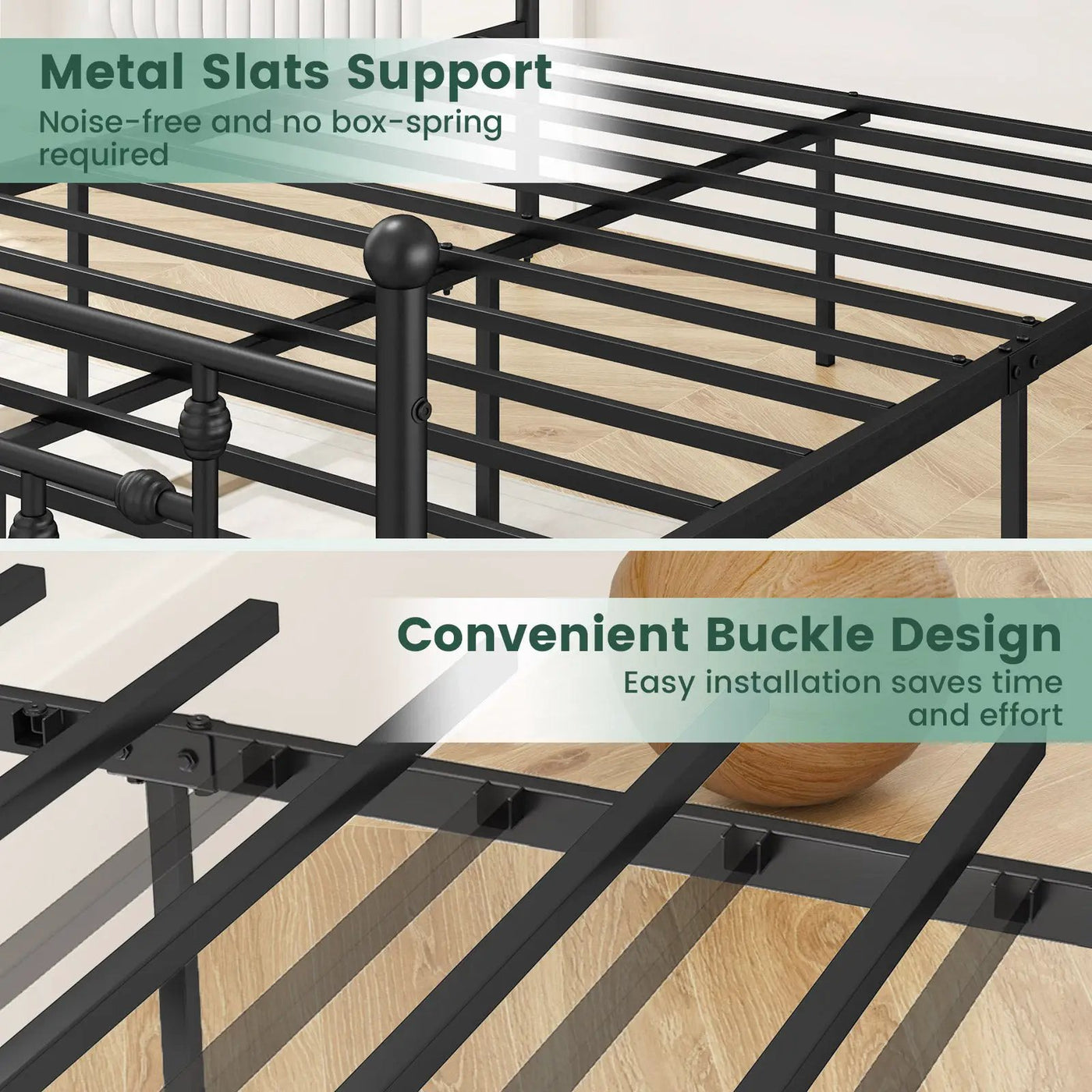 Full/Queen/Twin Size Heavy-duty Metal Bed Frame with Headboard by DirectDeals