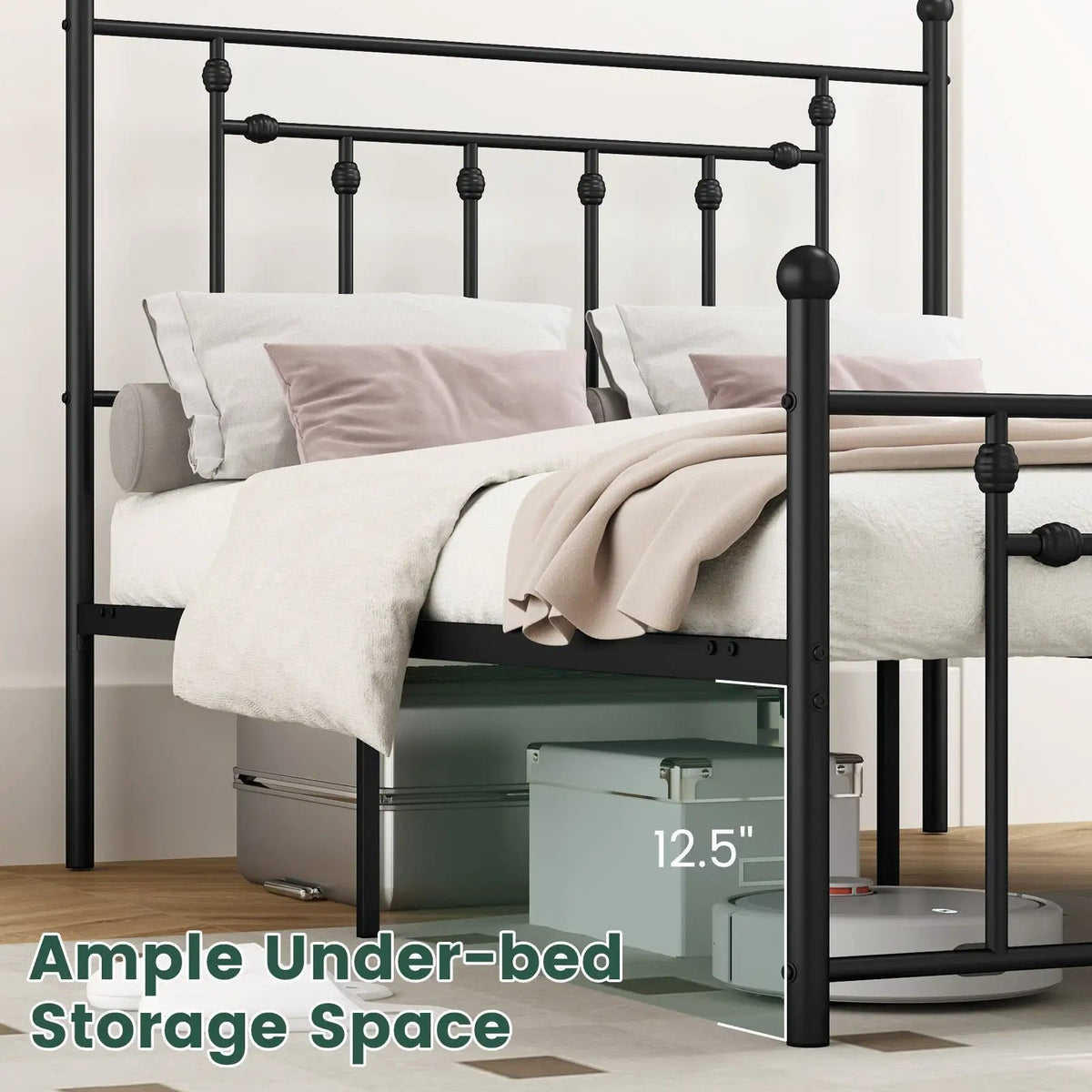 Full/Queen/Twin Size Heavy-duty Metal Bed Frame with Headboard by DirectDeals