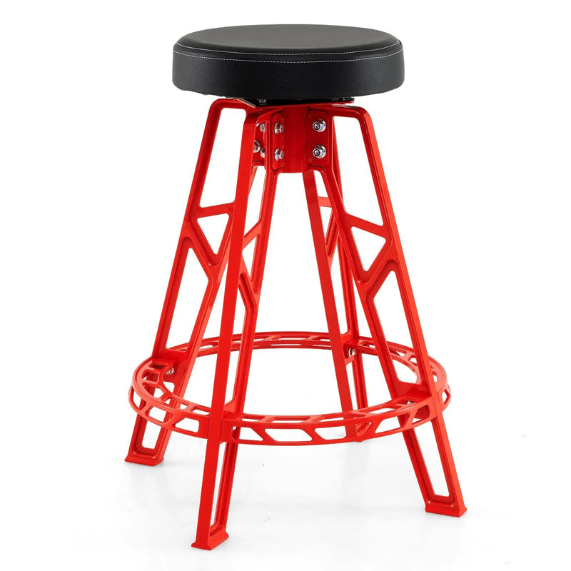 Heavy-Duty Aluminum Garage Bar Chair with 360¬∞ Swiveling Seat-Red by DirectDeals