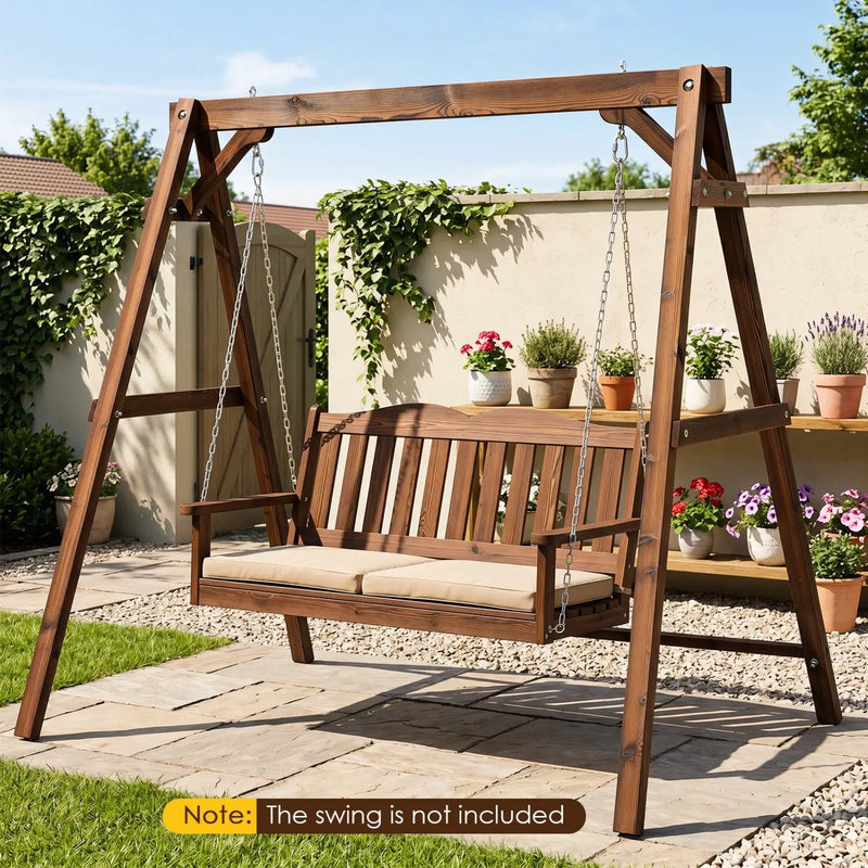 Carbonized Fir Wood Swing Frame with 880 lb Capacity by DirectDeals
