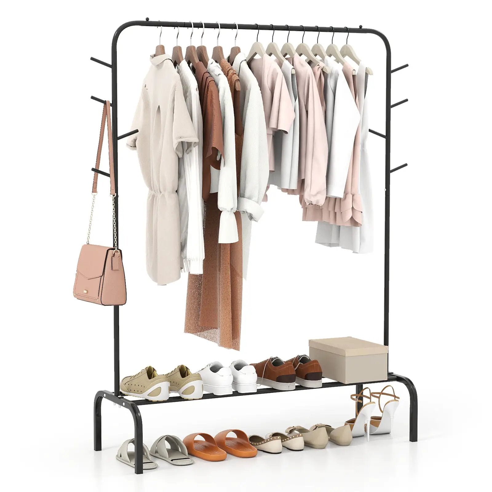 Heavy Duty Clothes Rack 50-Inch Wide Metal Garment Wardrobe Rack-Black by DirectDeals