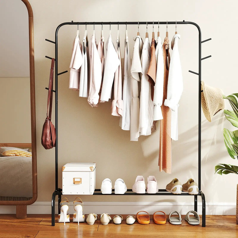 Heavy Duty Clothes Rack 50-Inch Wide Metal Garment Wardrobe Rack-Black by DirectDeals