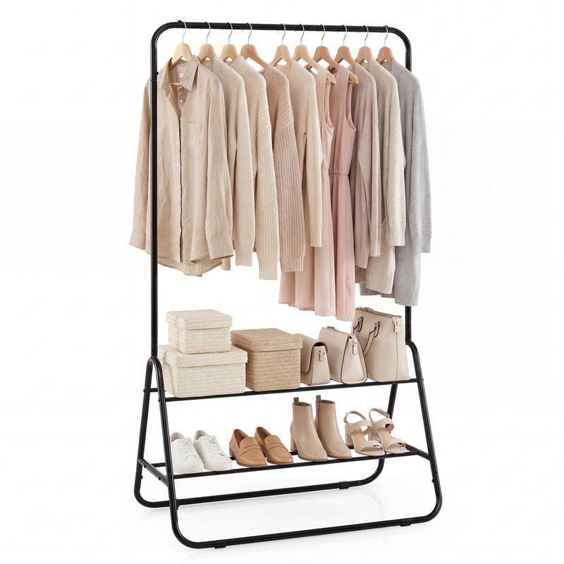 Heavy Duty Clothes Rack with Hanging Rod and Storage Shelves by DirectDeals